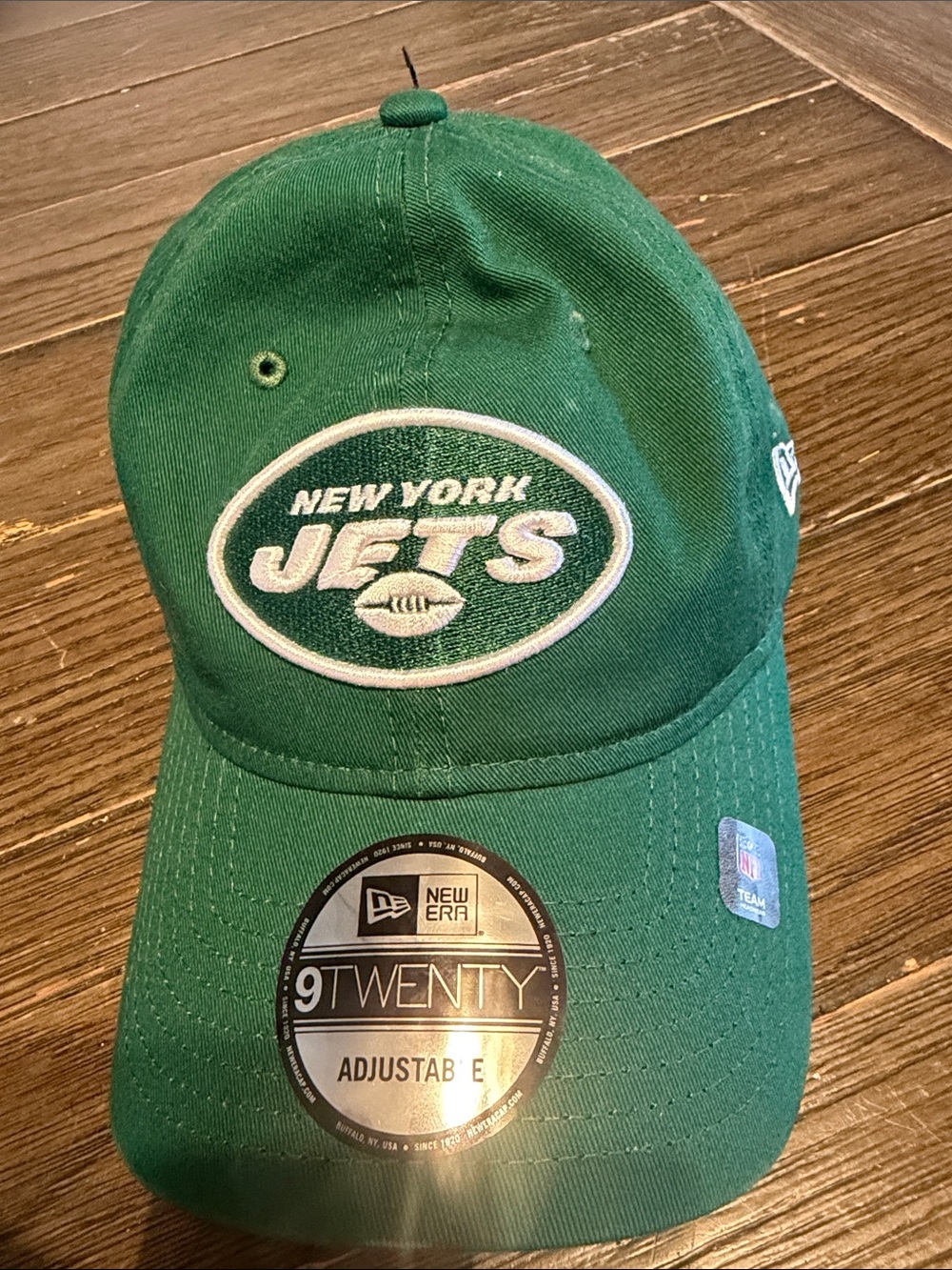 New Era New York Jets Green & White Logo Adjustable Hat